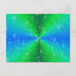 Grün blau Regenbogen mit Regentropfen Postcard