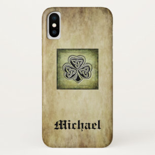 Grundge trendy lucky Irish shamrock personalized iPhone X Case