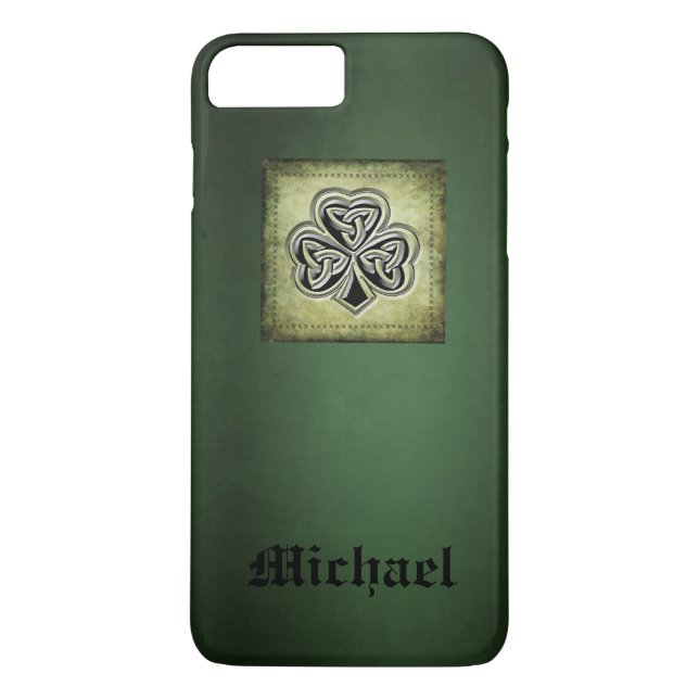 Grundge trendy lucky Irish shamrock personalized Case-Mate iPhone Case (Back)