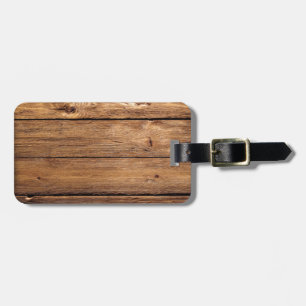 grundgy worn wood background luggage tag