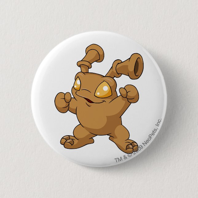 Grundo Brown 2 Inch Round Button (Front)