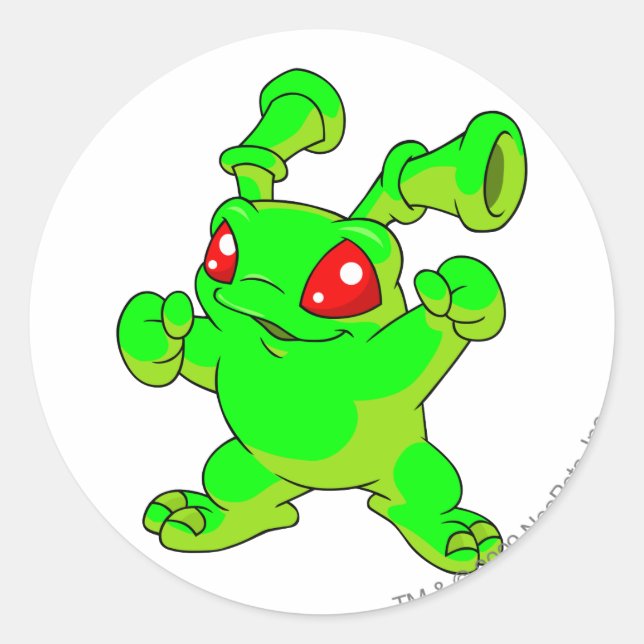 Grundo Glowing Classic Round Sticker (Front)