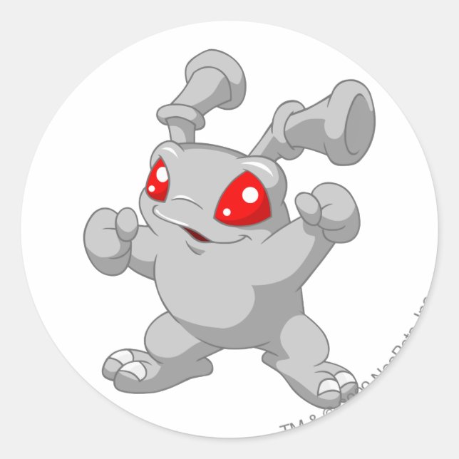 Grundo Silver Classic Round Sticker (Front)