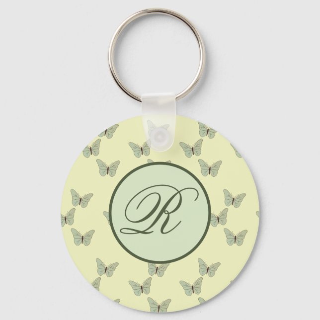 grüne Schmetterlinge personalisiert Keychain (Front)