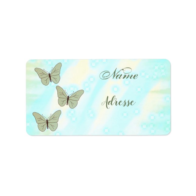 Grüne Schmetterlinge, personalisiert  Label (Front)