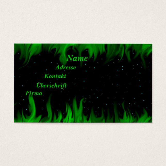 Grüner Flammen am Sternenhimmel (Devant)