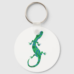 Grüner Gecko ArtDeco Keychain