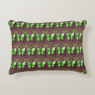 Grüner Schmetterling 3D Optik Accent Pillow