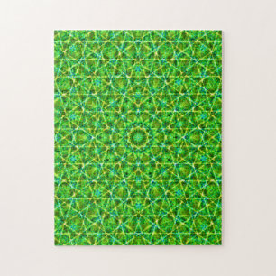 Grünes Netz Kaleidoscope/Green Kaleidoscope Net Jigsaw Puzzle