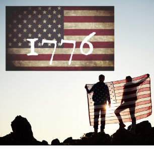 Grunge 1776 American Flag Patriotic  Sticker