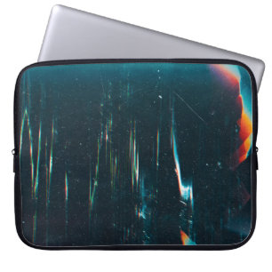 Grunge abstract background. Damaged screen. Orange Laptop Sleeve