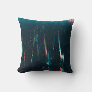 Grunge abstract background. Damaged screen. Orange Throw Pillow