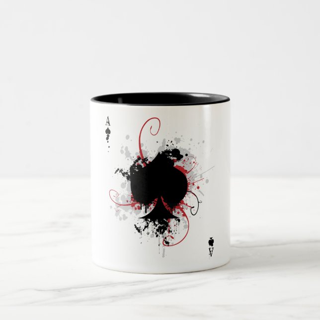 Grunge Ace Two-Tone Coffee Mug (Center)