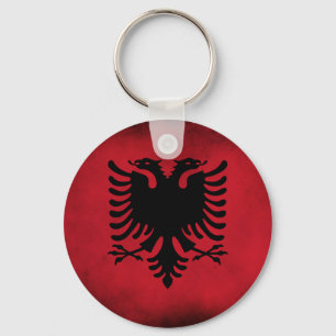 Grunge Albanian Flag [High Quality] Keychain