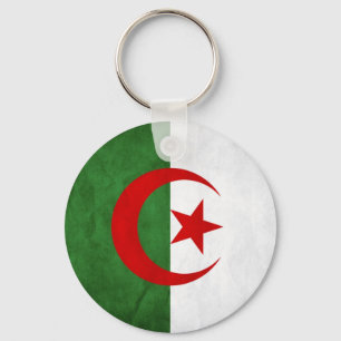 Grunge Algeria National Flag Keychain