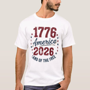 Grunge America 1776 - 2026 Land of the Free T-Shirt