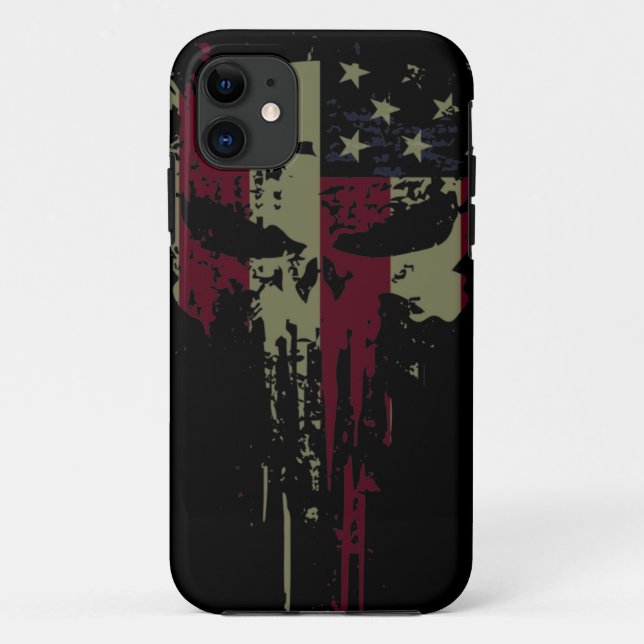 Grunge America skull  Case-Mate iPhone Case (Back)
