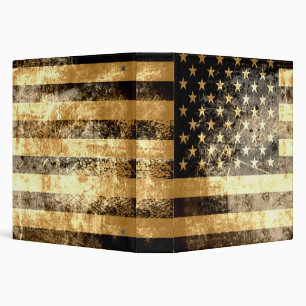 Grunge American Flag 3 Binder