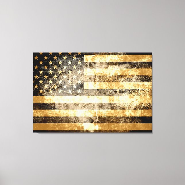 Grunge American Flag 3 Canvas Print (Front)