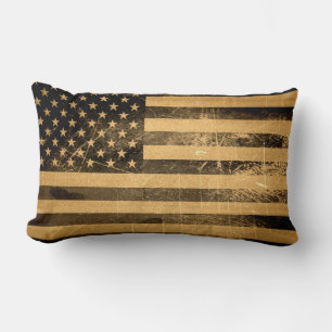 Grunge American Flag 3 Lumbar Pillow