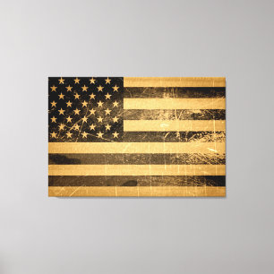 Grunge American Flag 4 Canvas Print