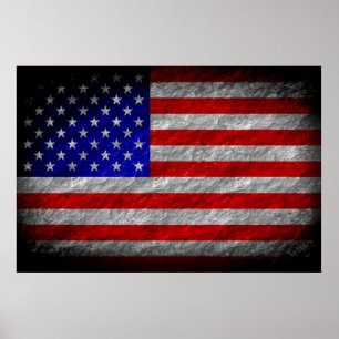 Grunge American Flag 5 Poster