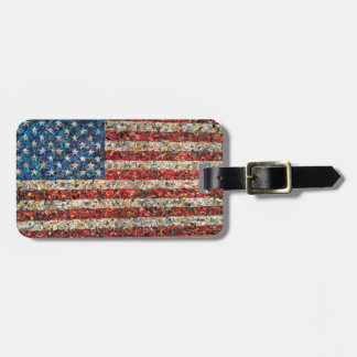 grunge american flag bag luggage tag