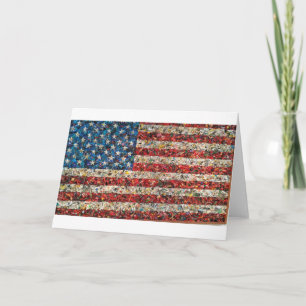 grunge american flag card