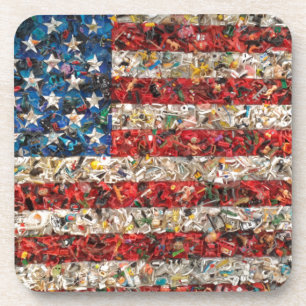 grunge american flag coaster