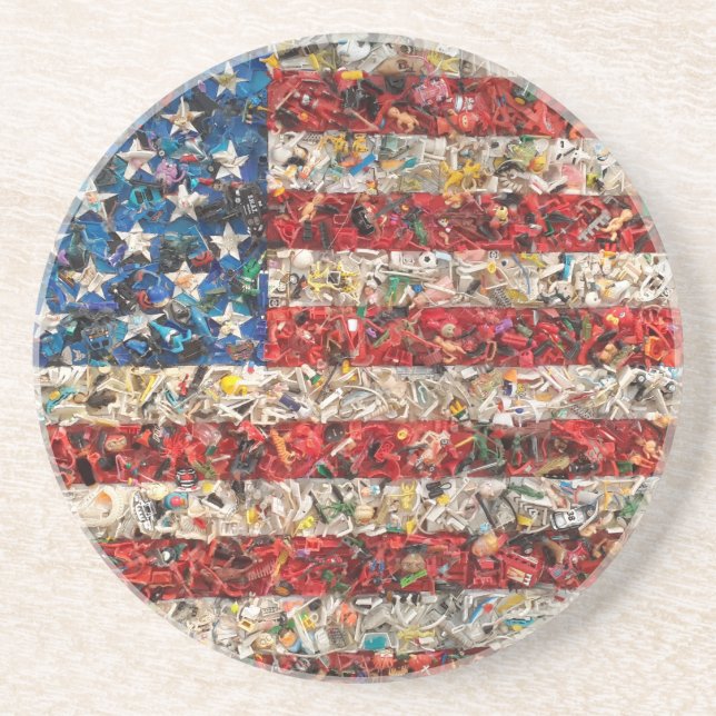 grunge american flag coaster (Front)