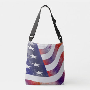 Grunge American Flag Crossbody Bag
