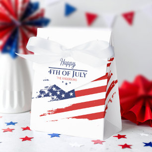 Grunge American Flag Happy 4th July ID1104 Favor Box