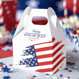 Grunge American Flag Happy 4th July ID1104 Favor Box