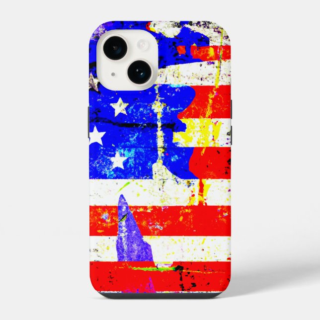 Grunge American Flag iPhone Case (Back)