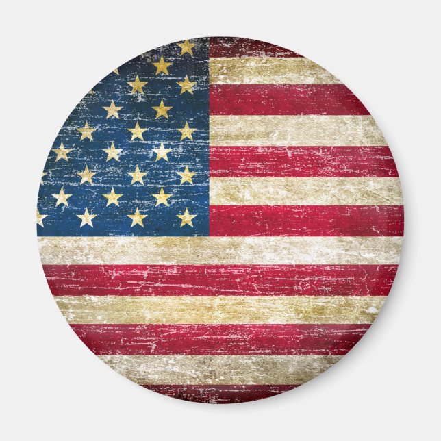 Grunge American Flag Magnet (Front)