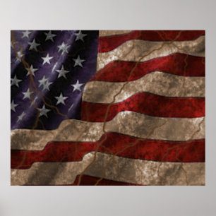 Grunge American Flag Poster