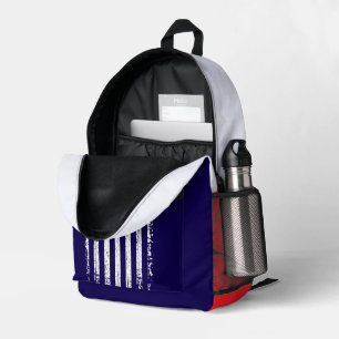 Grunge American Flag Printed Backpack