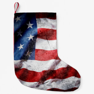 Grunge American flag Small Christmas Stocking