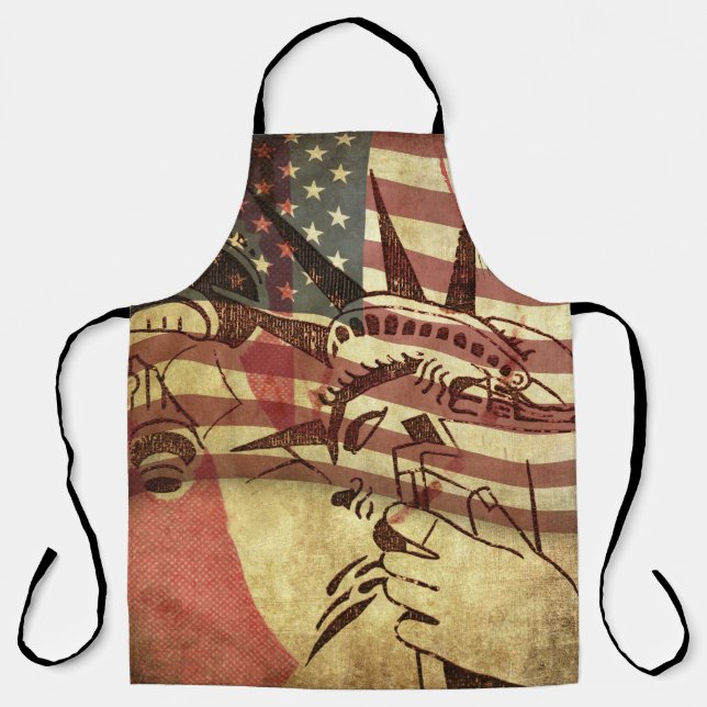 Grunge American flag: textured background. Apron (Front)