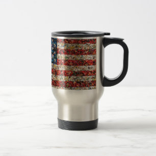 grunge american flag travel mug