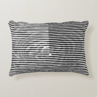 grunge art abstract rough random horizontal lines  accent pillow