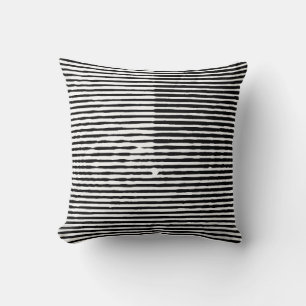grunge art abstract rough random horizontal lines throw pillow
