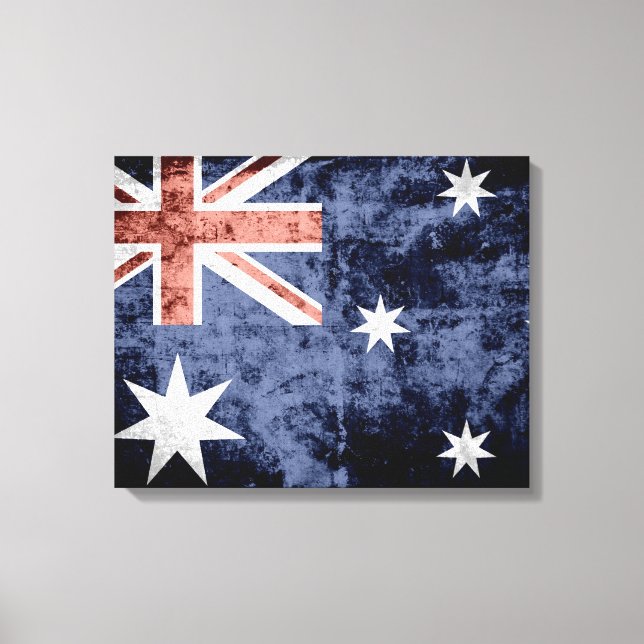 Grunge Australia Flag 2 Canvas Print (Front)