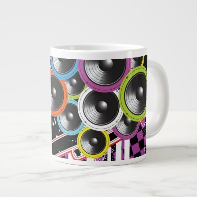 Grunge background large coffee mug (Front Right)