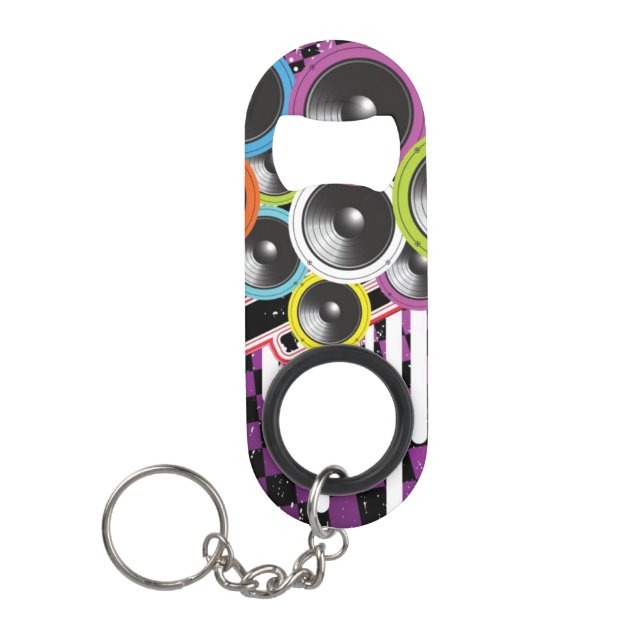 Grunge background mini bottle opener (Front)