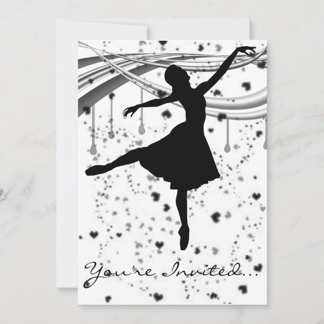 Grunge Ballerina Invitation (Front)