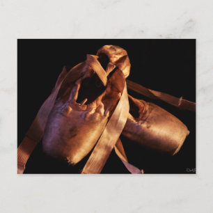 Grunge Ballet Pointe Shoes Postcard