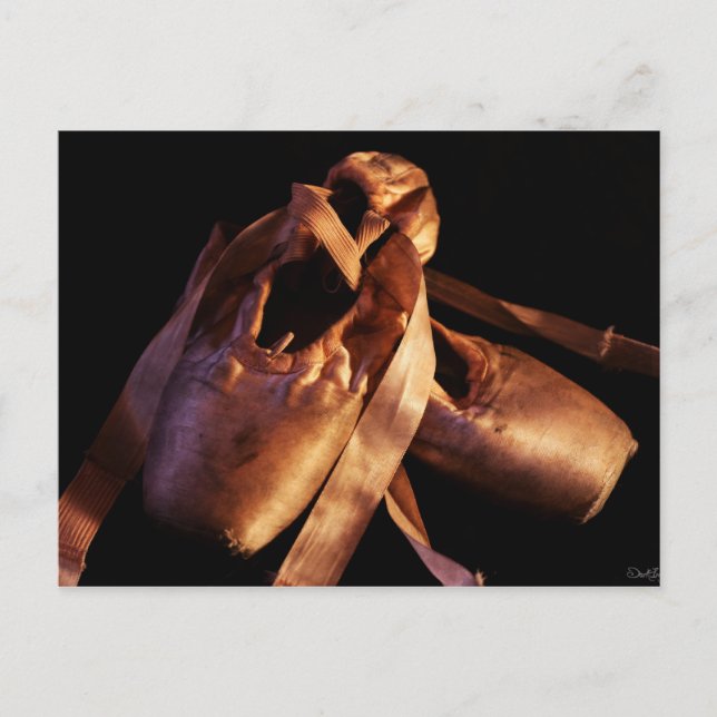 Grunge Ballet Pointe Shoes Postcard (Front)