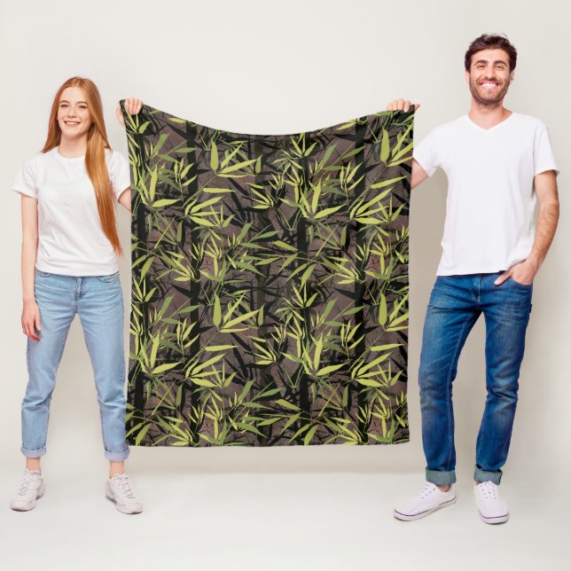 Grunge bamboo forest.  fleece blanket (In Situ)