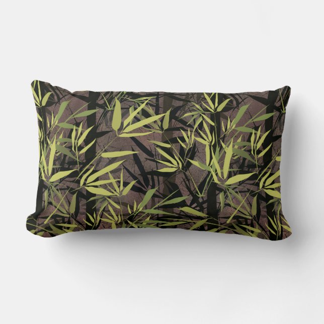Grunge bamboo forest. lumbar pillow (Front)